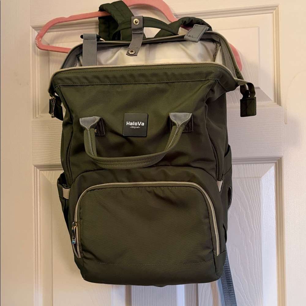 HaloVa Diaper Bag Olive Backpack